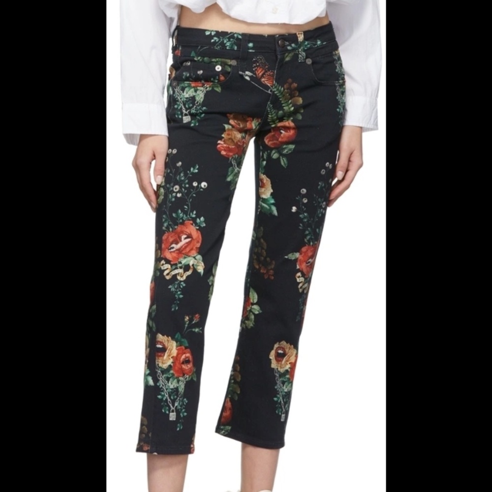 R13 Boy straight Floral denim